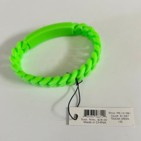 NWT Marc By Marc Jacobs Green Standard Supply Braided Silicone Rubber Bracelet - Picture 4 of 8